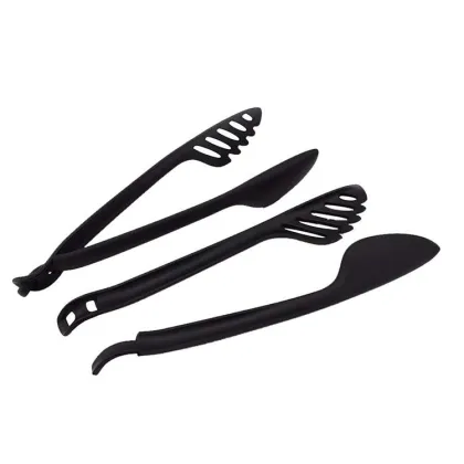 Black Nylon Food Tong for Kitchen