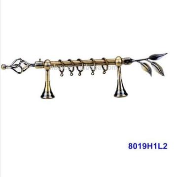 Classic Iron Curtain Rod with Willow Leaves Finial: 8019H1L2