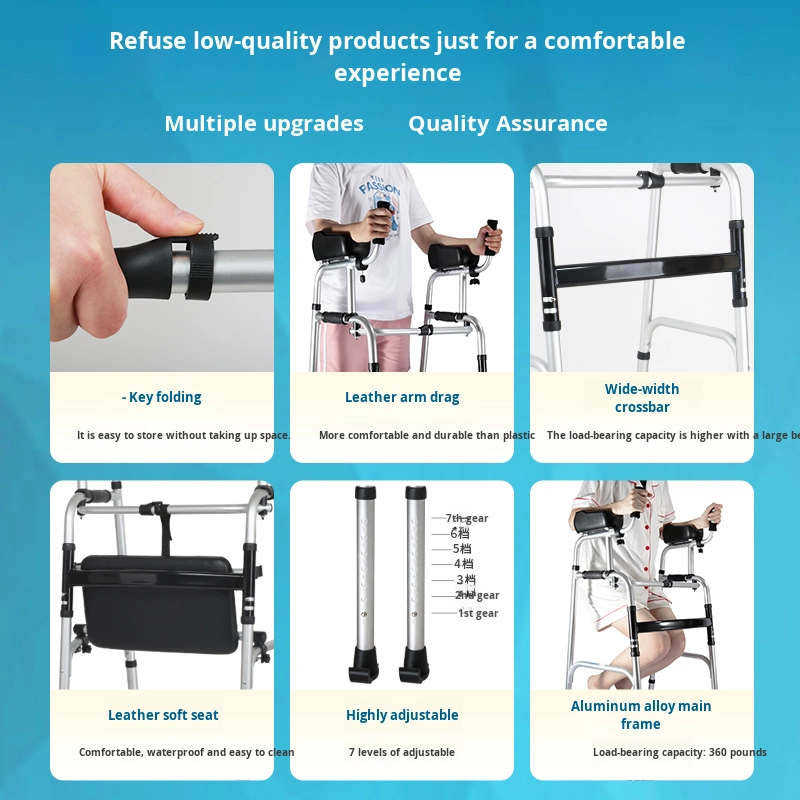 Special Four-Wheel Anti-Fall Elderly Walker & Rollator Mobility Aid for Disabled Rehabilitation Training Front Wheeled Walkers3