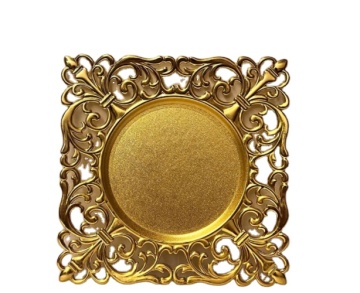 Retro Gold Plastic Charger Plates for Wedding Table Decor