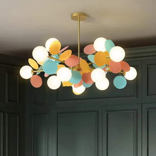 Colorful Acrylic Simple Modern Nordic Kids Room Chandelier Ceiling Lamp