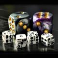 6pcs Set of Skull Shaped Dice 6 Sided, Halloween Party White Skull Dice, Novelty Skeleton Dice for Club Bar Party, 6pcs Set