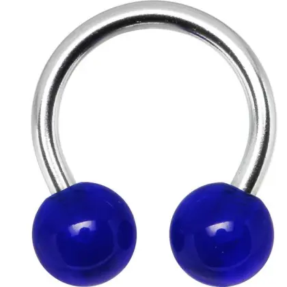 Electric Blue Horseshoe Circular Barbell
