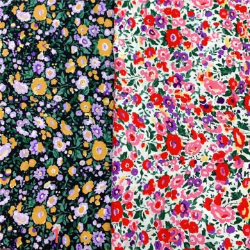Textiles 100% Cotton Poplin Printed Fabric For Dresses