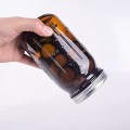 16oz 32oz Amber ευρύ στόμα γυαλί βάζα Mason