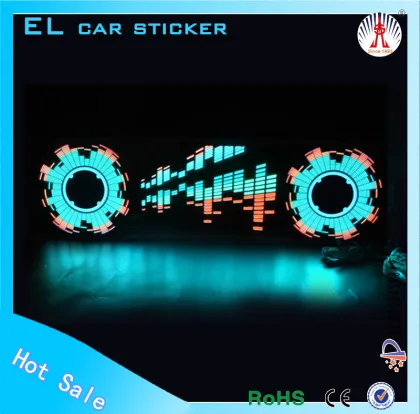LED car sticker for music rhythm custom el light sticker rhythm sticker