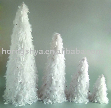 FT-9 WHITE feather tree 4PCS