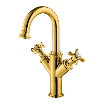 Double lever high rise basin mixer