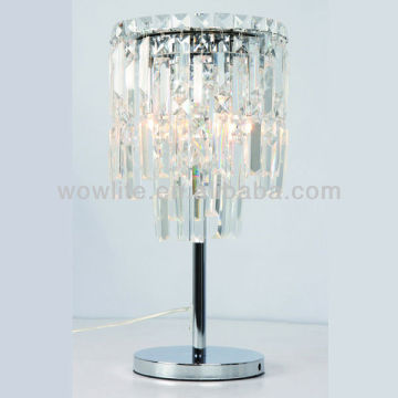 Crystal table lamp in polished chrome