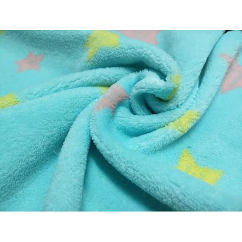 100%Polyester Coral Fleece with Starlike Printing Fabric