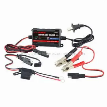 Battery charger, 12V, rated input voltage of 100-240V AC, maximum charging current of 750mA
