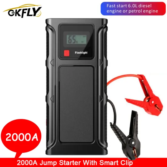 2000A Car Jump Starter Portable Power Bank 12V Emergency Starting Device for Petrol Diesel Portable With Smart Clip Booster LED