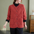 Autumn and winter literary retro quilted short coat