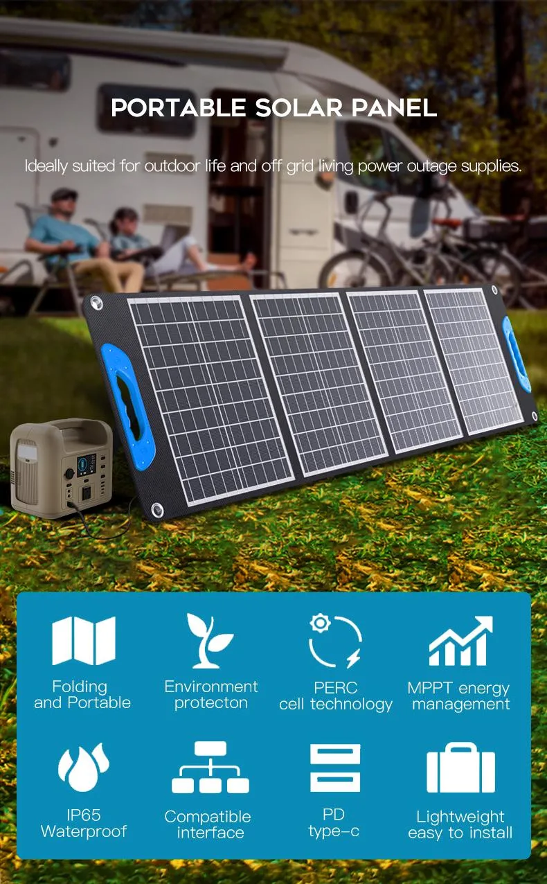 Whaylan Monocristalline ETFE Outdoor Camping 100W Panneau solaire portable pliable