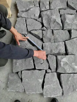 crazy paving black sichuan sandstone