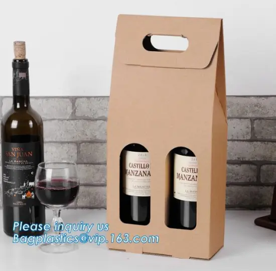 Fancy Paper Tube Wine Bottle Bag Wine Packaging Bag with Rope Handle, Custom size personalized paper wine bags