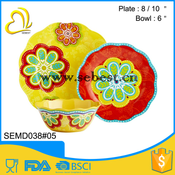 ODM customized dinner set melamine material plastic kitchenware