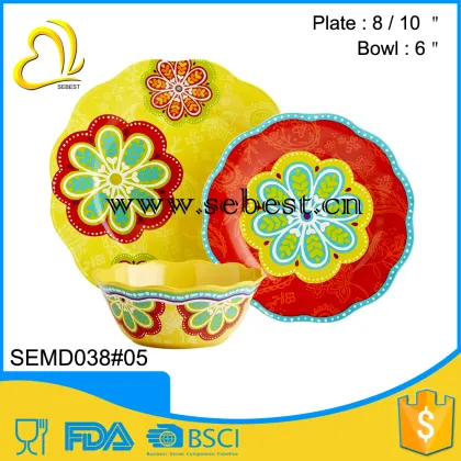 cheap restaurant 3 pc roundmelamine western dinnerware sets