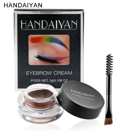 Vegan Waterproof Eyebrow Gel Cream Makeup with Brush - 12 Color Options for Cosplay
