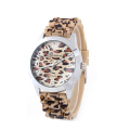 Neue Designer Mädchen Silikon Leopard Armband Uhren
