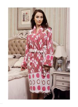 Ladies Flannel Soft Touch Fleece Bathrobe