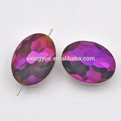 Crystal, Lampwork & Glass Loose Beads Material flat oval crystal bead