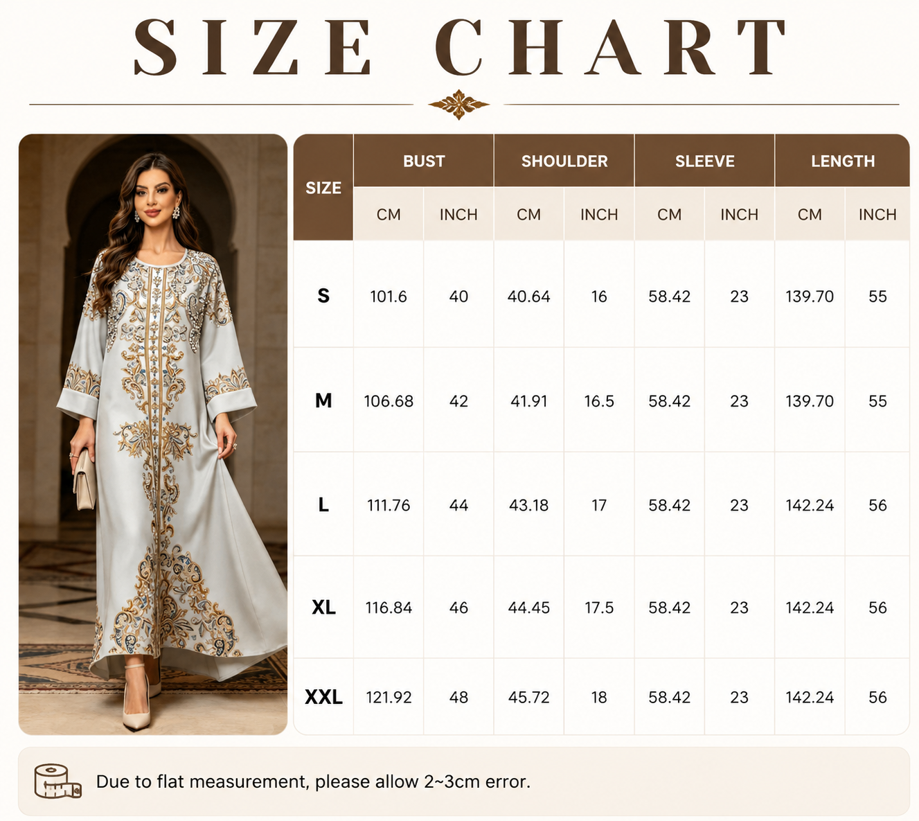 Grey Printed Abaya Dress with Crystal Embellishment