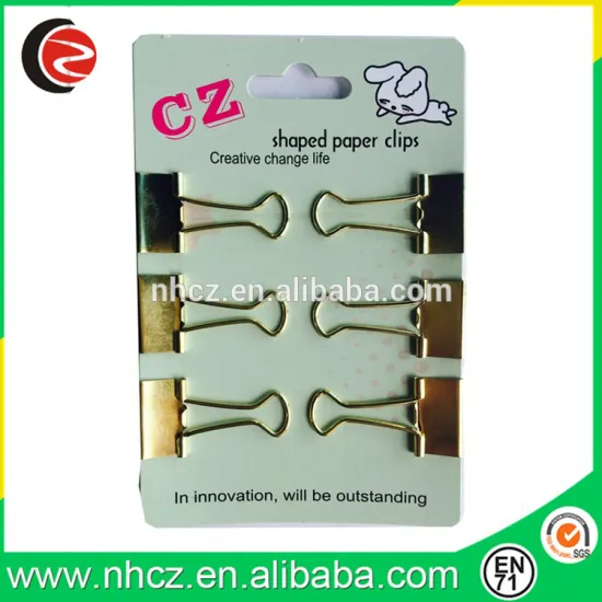 6 pack Gold Binder Clip 19MM