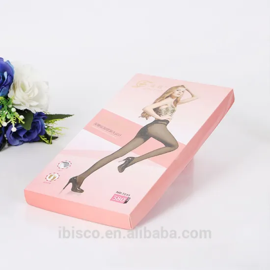 Custom Pantyhose sexy legs women black transpart silk stockings box paper packaging flat packing shipping boxes with window