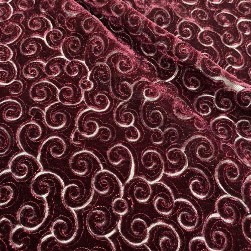 Rounding Comma Symbol Velvet Laser Cut Embroidery Fabric