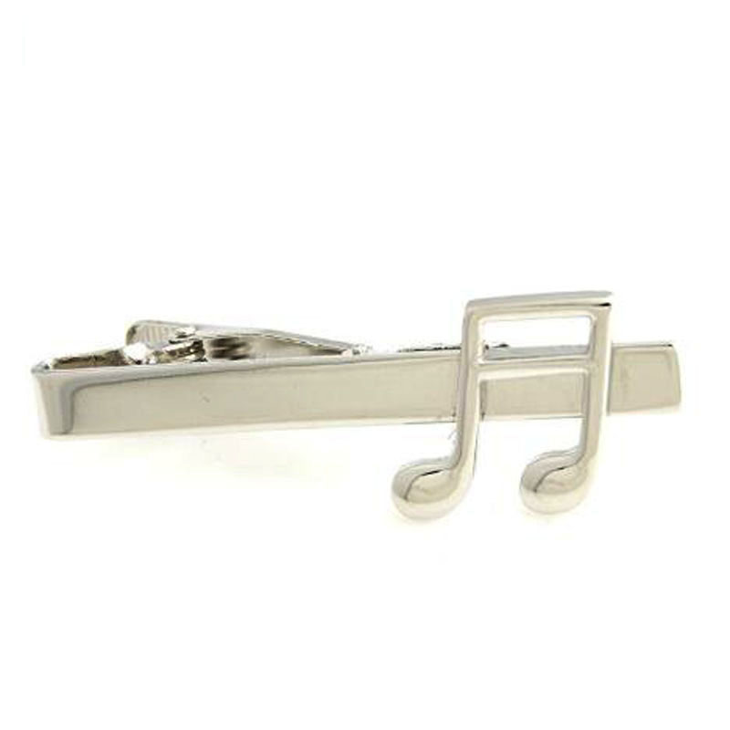 Smart Man Silver Music Symbol Tie Clip