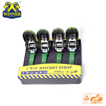 4PC Pack Camouflage Ratchet Strap Tie Down Ratchet