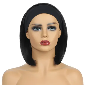 Synthetic Headband Hair Wigs Short Bob Wigs For Black Women Afro Hair With Headband pixie cut wig