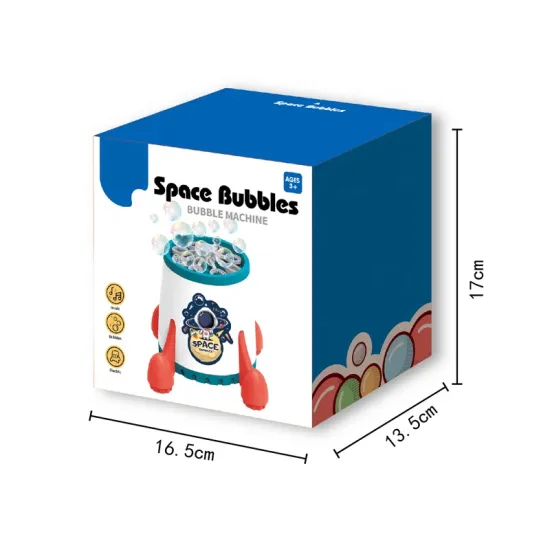 Summer Outdoor Kids Space Capsule Automatic Soap Bubble Blower Machine Toy