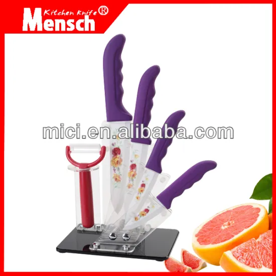 6pcs ceramic cooking knife with holder for business gift