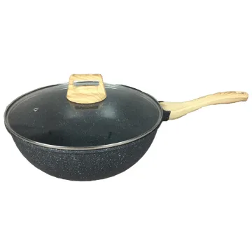 High Quality Die Cast Aluminum Cookware Set: Marble Fry Pan & Non-Stick Wok with Induction Base