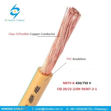 N07V-K 450/750 V Class 5 Cu/PVC Cable wire