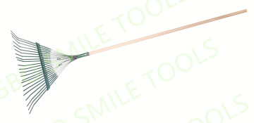 24 teeth professional quality material gardening grass rake leaf rake with wooden handle