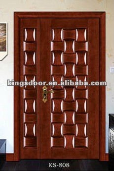 double entrance main veneer wooden door