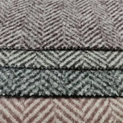 Herringbone Fleece Knit Jacquard Fabric 100% Wool Tweed for Wholesalers