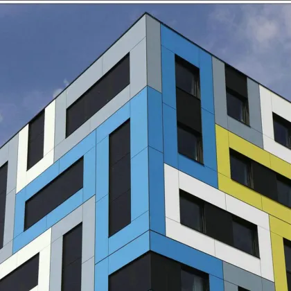 Trespa design wall cladding made with compact laminate