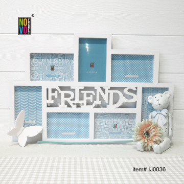 Unique injection photo frame with 7 openings and word "FRIENDS"