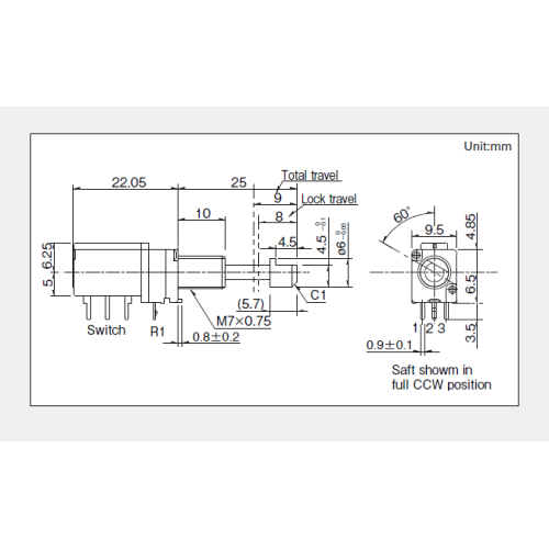 Rk097 series Rotary potentiometer