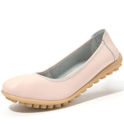 Genuine leather women shoes wholesale lady flat shoes casual and comfortable shoes