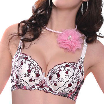 Padded Bras in Floral Embroidery, Various Custom Materials are Available, OEM Orders are Welcome