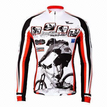 Long Sleeve Breathable Cycling Jersey, w/Imported Italian J-Teck Ink, OEM and ODM Orders are Welcome
