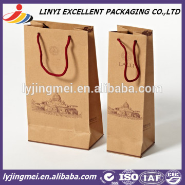 cheap kraft paper bag for wine with OEM printing