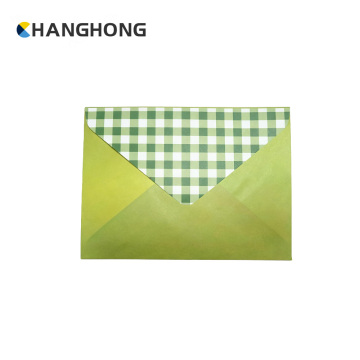 Green Gingham Paper Envelope