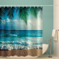 Strand Zee Wave Palms Waterdicht douchegordijn Tropische stijl Badkamer Decor