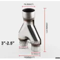 Y-pipe 3 '' x 2 1/2 "Adattatore di scarico